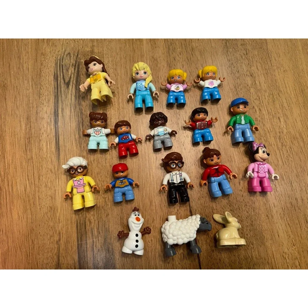 Lego Duplo Figures Lot 17 Disney Minnie Elsa Olaf Belle Animal Family